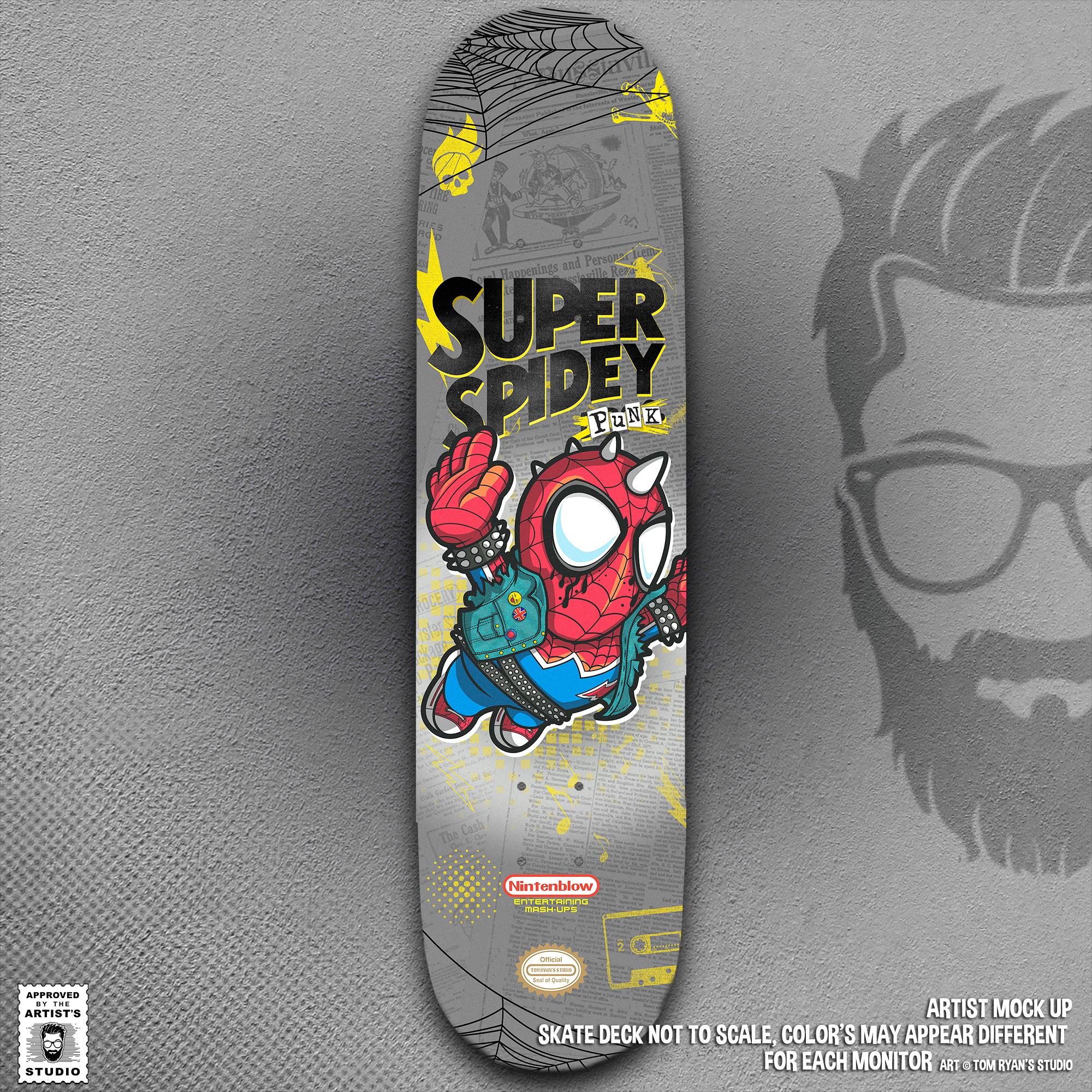 Super Spidey Punk Bro Skateboard Deck Varied Widths - Etsy Israel