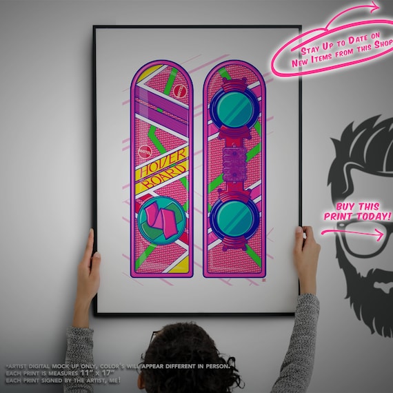 Retro 1980's Back to the Future 2 Hover Board Fine Art Print