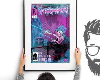 Spider Gwen Art Print: Comic Book Super Hero Poster