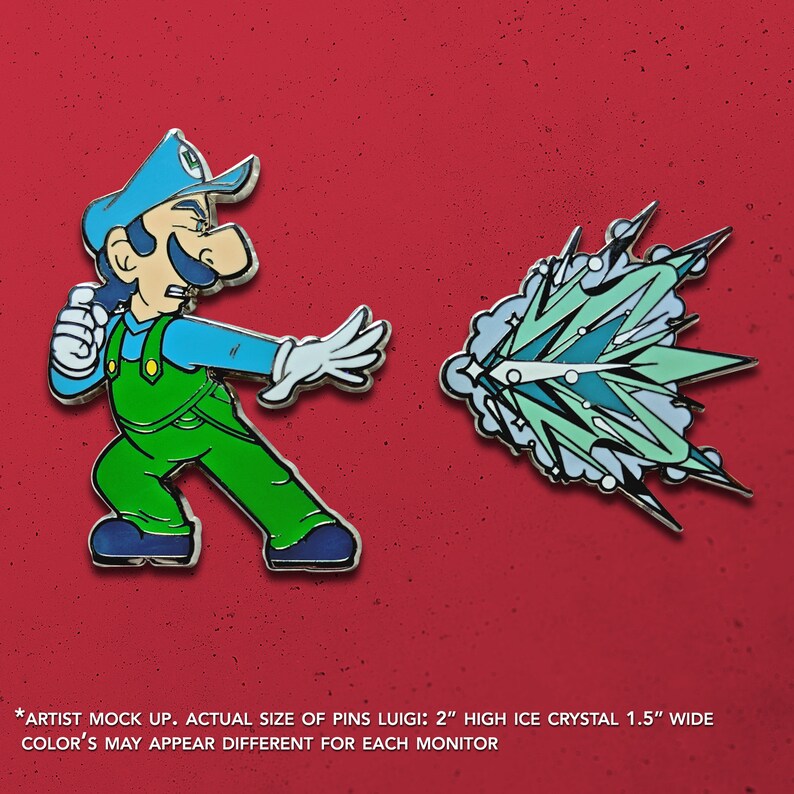 Fire and Ice Bro's / Super Mario / Nintendo / Limited Edition / 4 Pin Hard Enamel Set image 4