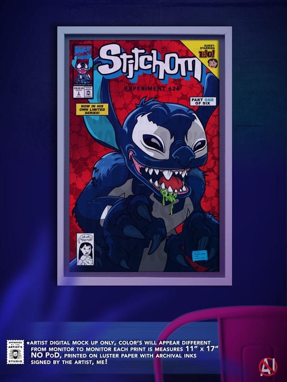Stitchom / Mash up / Stitch Venom Geek Art Print - Etsy