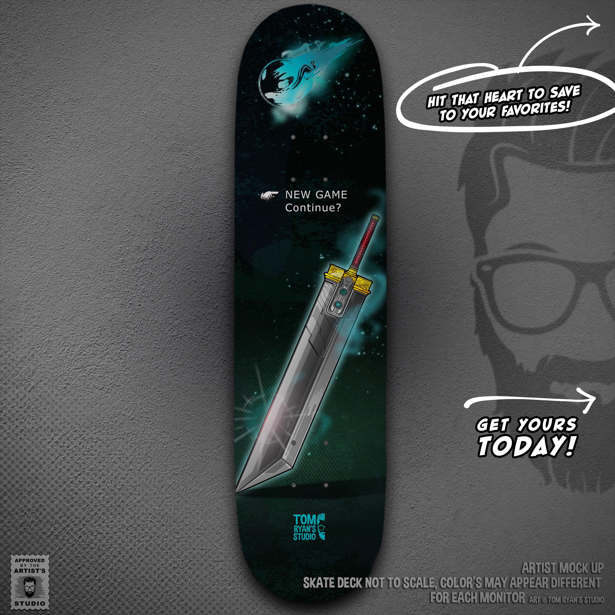 Big Video Game Sword Skateboard Deck Varied Widths - Etsy