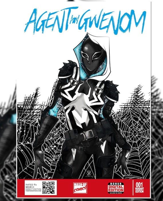 Agent Gwenom Spider Gwen Spider Woman Agent Venom Art Print Etsy