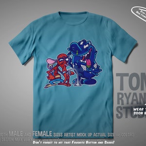 Spider Ren and Stimpom Tee Shirt / MashUp / Men and Women's Fitted T Geekery / Geekdom / Nostalgia by Tom Ryan's Studio image 5