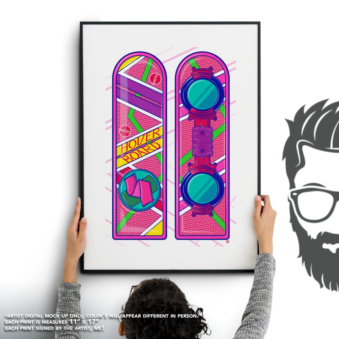 Retro 1980's Back to the Future 2 Hover Board Fine Art Print