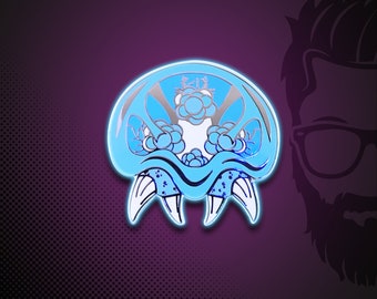 Frozen Blue Glow in Dark Metroid Hard Enamel Hat Pin