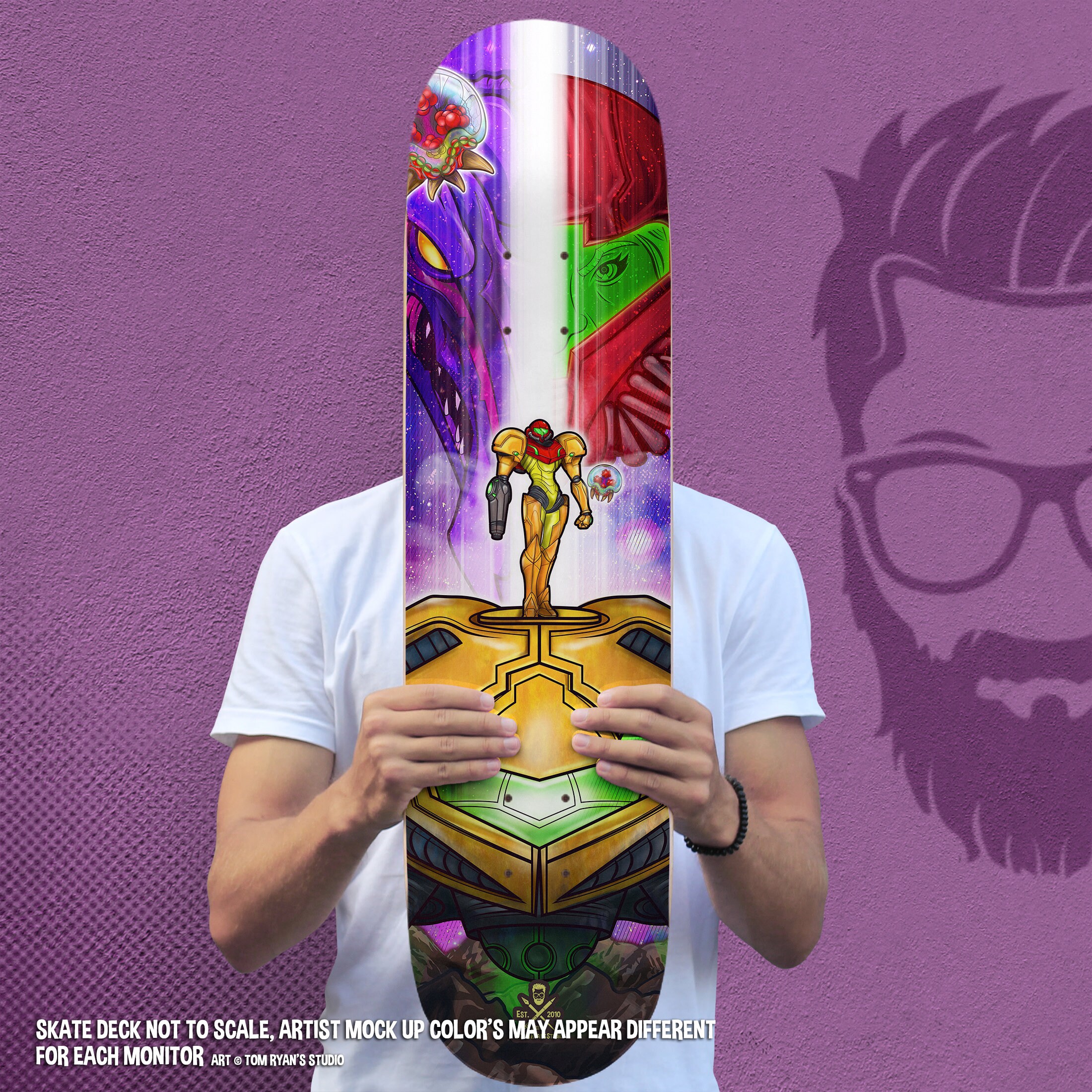 Skateboard Deck Ft Bounty Hunter Samus Metroid Varied Widths Etsy 日本