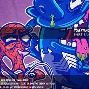 Spider Ren and Stimpom Tee Shirt / MashUp / Men and Women's Fitted T Geekery / Geekdom / Nostalgia by Tom Ryan's Studio image 4