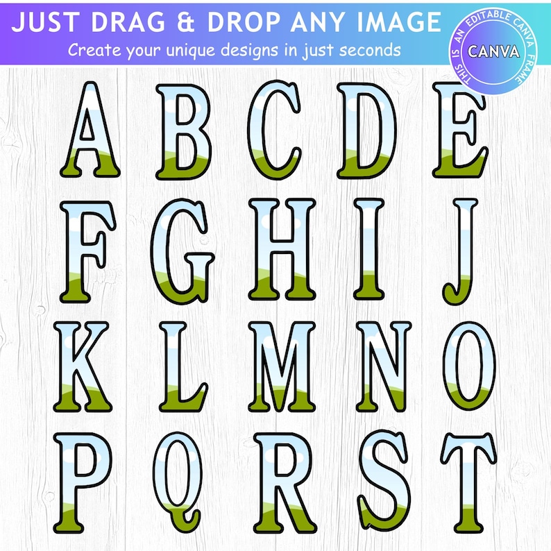 Classic Alphabet Canva Template, Drag and Drop, Fillable Alphaset ...