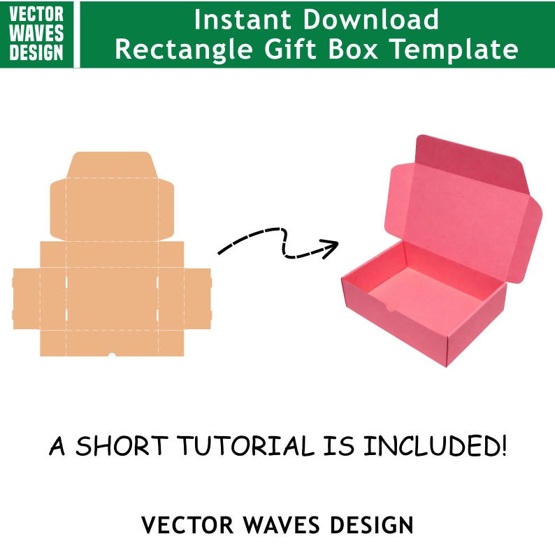 Rectangle Gift Box Template: Svg, Jpg, Dxf, Pdf (digital Download) - Etsy