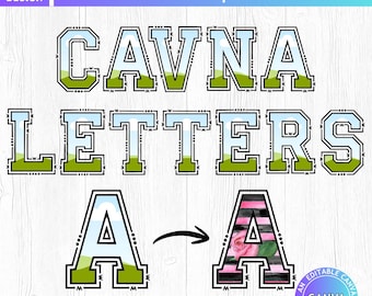 Varsity Doodle Canva-alfabet, fyllbara tröjbokstäver och siffror, dra och släpp, anpassat sporttypsnitt, college alfapaket Canva-ram