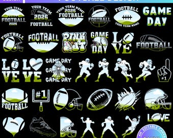 American Football Editable Canva Frames Bundle, Custom Football Player, Game Sports, Drag and Drop, Sublimation Game Day PNG, Shirt Design