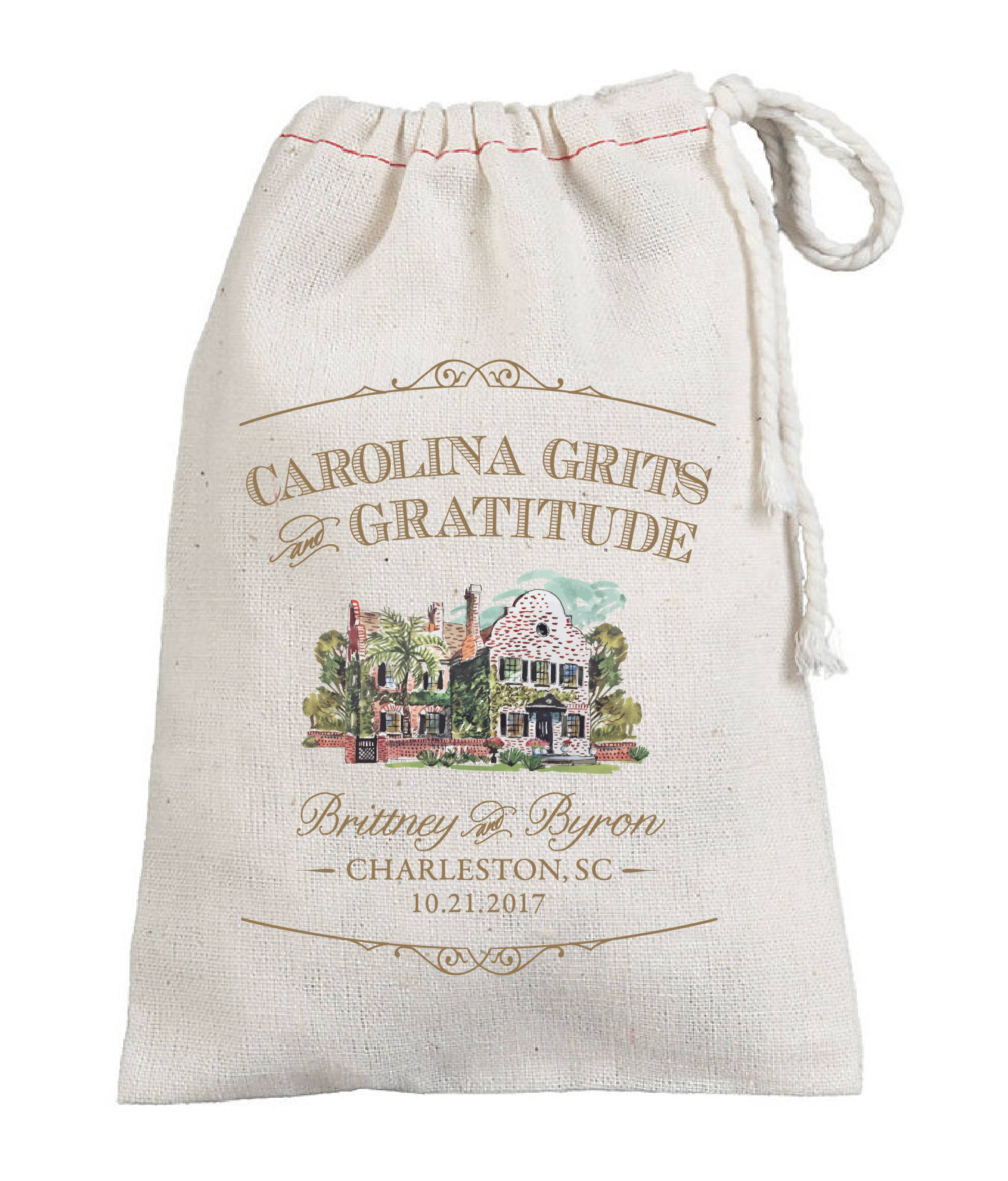 Carolina Grits Gratitude Custom Wedding Favor Bags Cotton Etsy