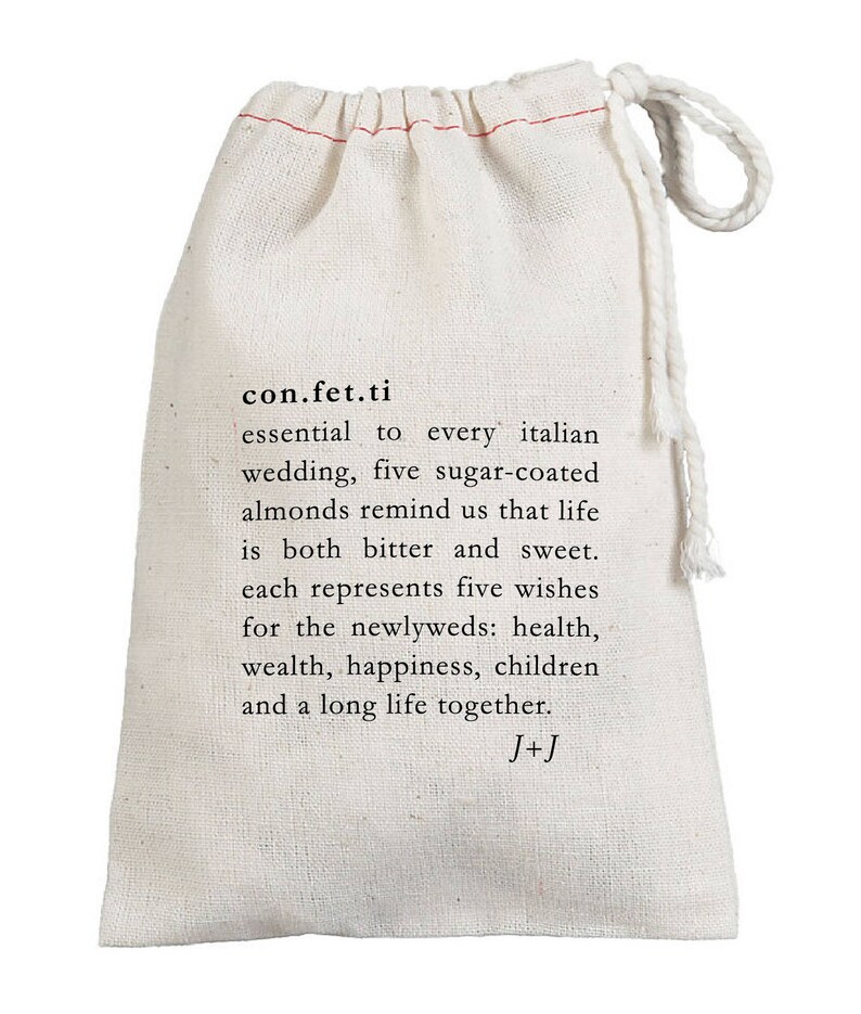 Jordan Almond Confetti Definition Wedding Favor Bags