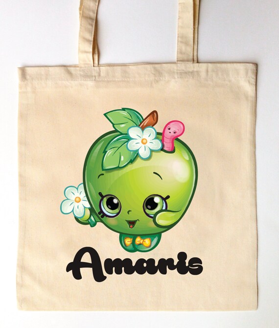 Personalised Shopkins Canvas Drawstring Bag