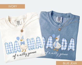 Silly Goose 1st Birthday Matching Family Shirts, Mama Goose Shirt, Dada Goose Tee, One Silly Goose Party Outfit, Gift for Mom and Dad