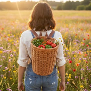 Harvest Backpack Basket - Etsy display picture 3