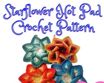 Star Flower Potholder Crochet Pattern - PDF Download