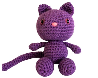 Crochet Cat Doll in Medium Purple