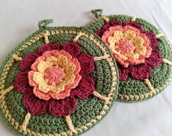 potholder made of cotton elegant potholder made in Russia crochet potholder Russian potholder cotton potholder potholder