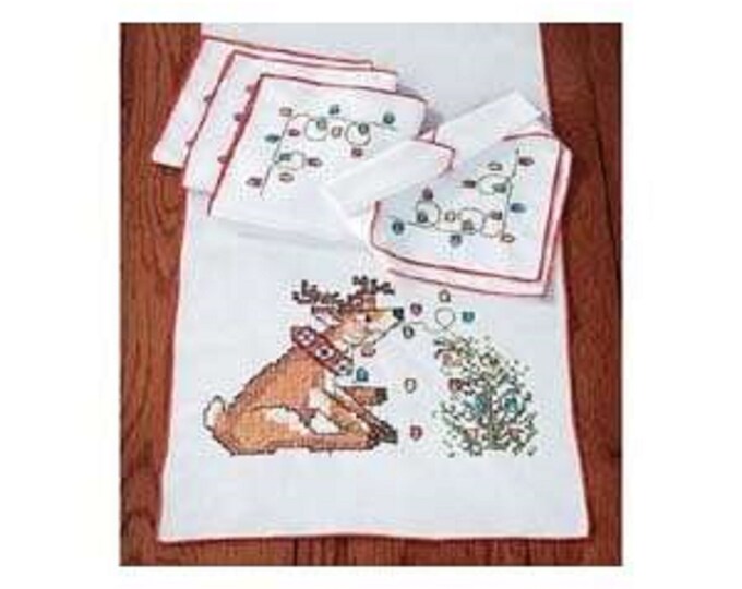 Vintage Herrschners Stamped Cross Stitch Table Runner and Etsy