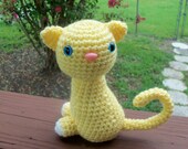 Kitty Doll - Light Lemon Yellow Sitting Pretty Kitty (Finished Doll)