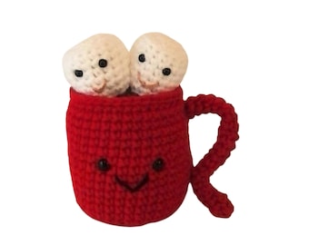 Hot Chocolate with Marshmallows in Red Mug - MADE TO ORDER