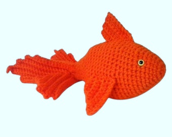 Grand poisson Fantail en orange vif - FAIT SUR COMMANDE