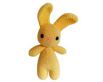 11 Inch Standing Bunny in Pale Yellow - MADE TO ORDER