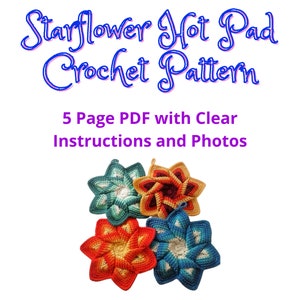 Star Flower Potholder Crochet Pattern PDF Download image 4