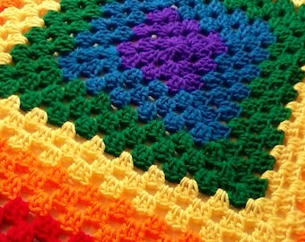 Choose Your Size Rainbow Baby Blanket - MADE TO ORDER