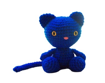 Gehäkelte Katzenpuppe in Hellblau - MADE TO ORDER