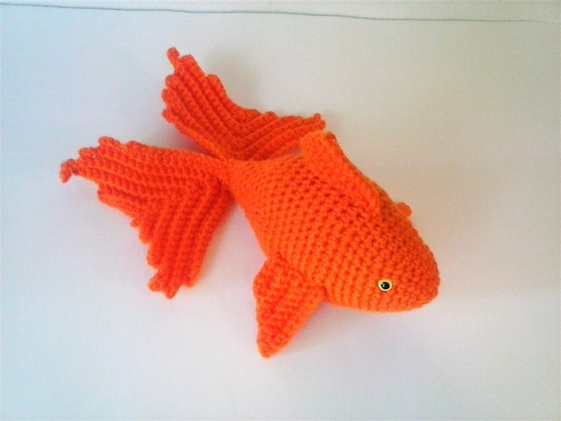 Large Amigurumi Goldfish Crochet Koi Fish Stuffed Fantail | Etsy