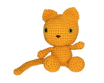 Crochet Cat Doll in Golden Yellow