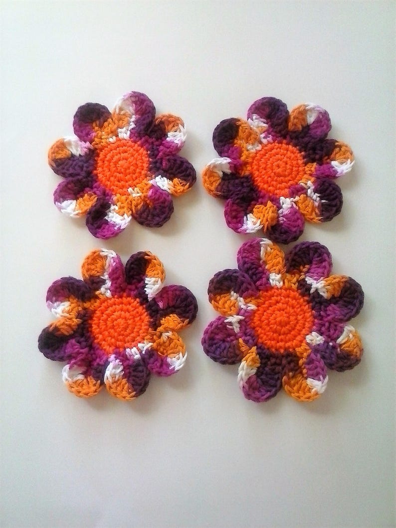 Secret Santa Gift Daisy Coasters Housewarming Gift Small Gift Idea 100/% Cotton Batik Print Set of 4 Large Coasters