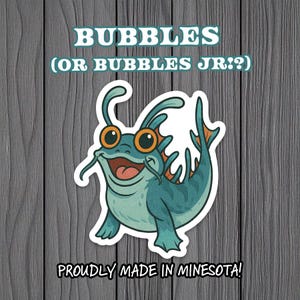 Chaotic Mud Skipper Sticker • Swamp Creature Vinyl Art (2.55" x 3")