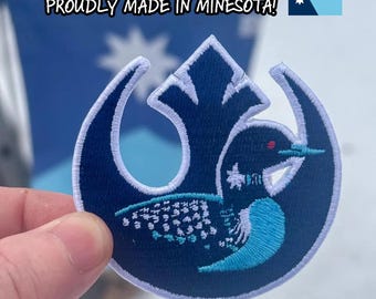 Embroidered Patch Minnesota Rebel Loon | Sci Fi -Inspired Protest Art with MN Flag Symbolism