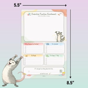 Cheatsheetplanner voor uitvoerende functies | ADHD-vriendelijk dagelijks notitieblok | Neurodivergente taakorganisator afbeelding 2
