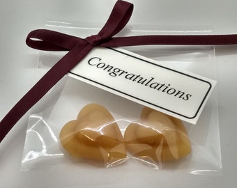 Maple Sugar Heart Candies - 10 packages of 2 candies, Valentines Day, Wedding Favor, Vermont Maple Syrup, Birthday, customizable