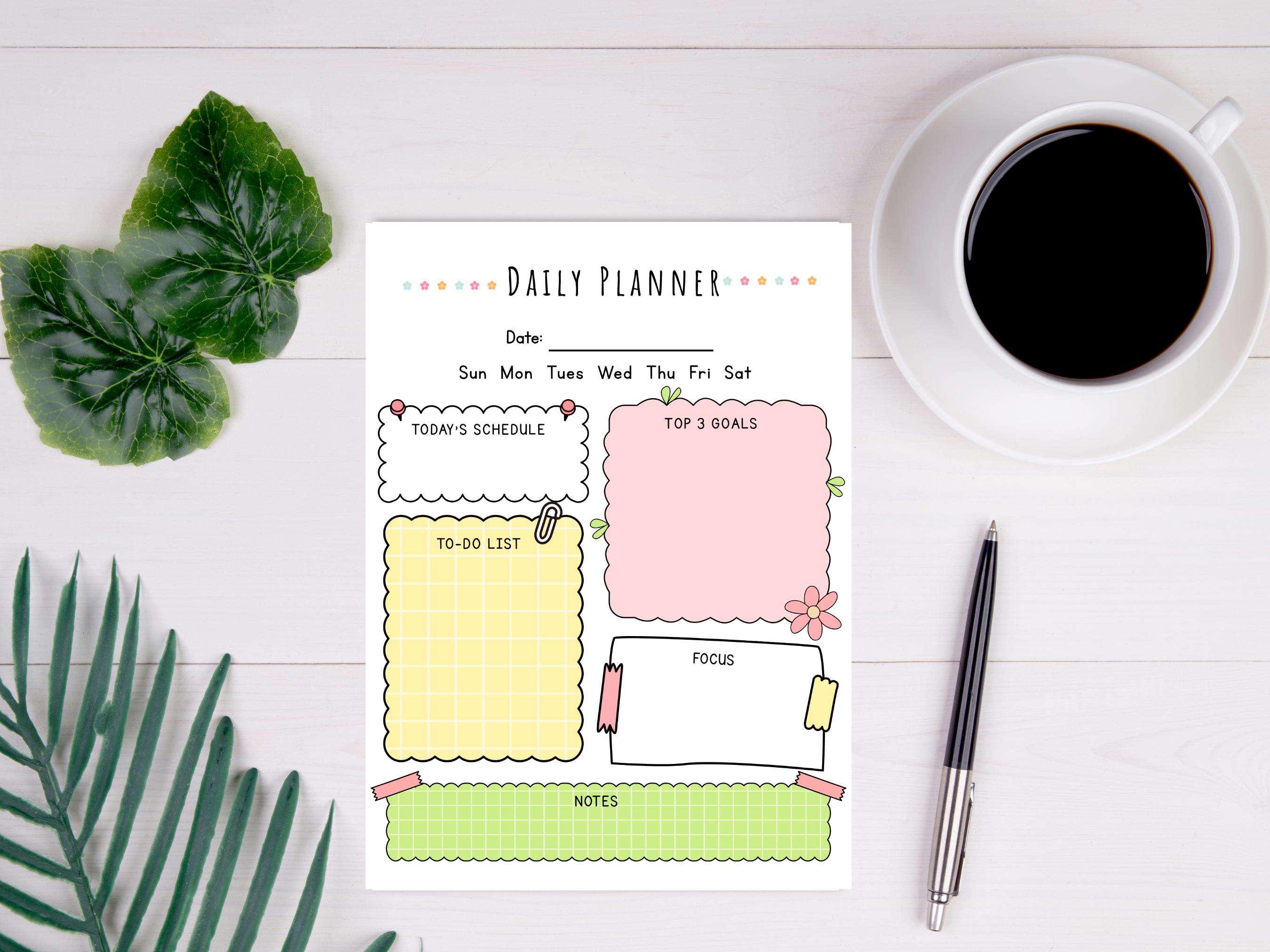 Daily Planner Printable | Minimalist Organizer (PDF - Etsy