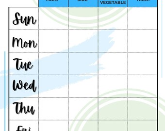 Planificateur de repas et collations en famille | Planificateur de repas hebdomadaire, liste de courses, suivi du garde-manger, idées de boîtes à lunch et de collations | PDF imprimable