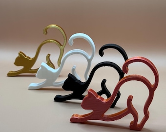 Minimalist Cat Silhouette: Modern 3D Printed Shelf Decor