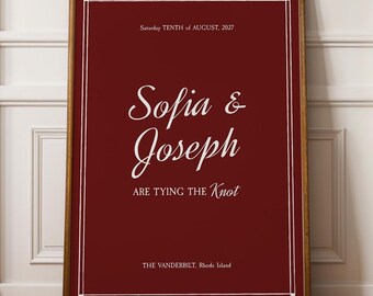 Old Money Wedding Welcome Sign Burgundy Luxury Wedding | BW1