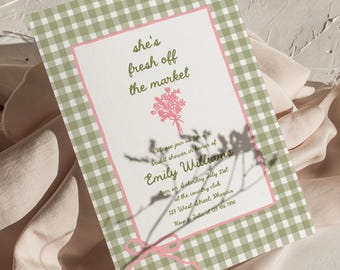 Fresh Off The Market Bridal Shower Invitation Template | LG1