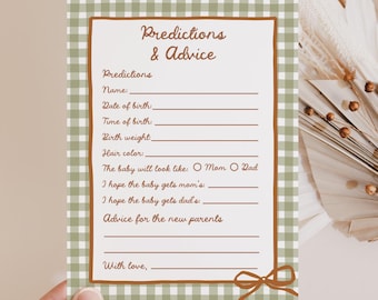 Locally Grown Baby Shower Predictions Advice Card - Farmers Market Theme | LG1