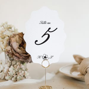 PRINTED Elegant Oval Wedding Table Numbers Old Money