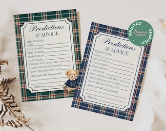 PRINTED + SHIPPED Polo Luxury Baby Shower Predictions & Advice Cards