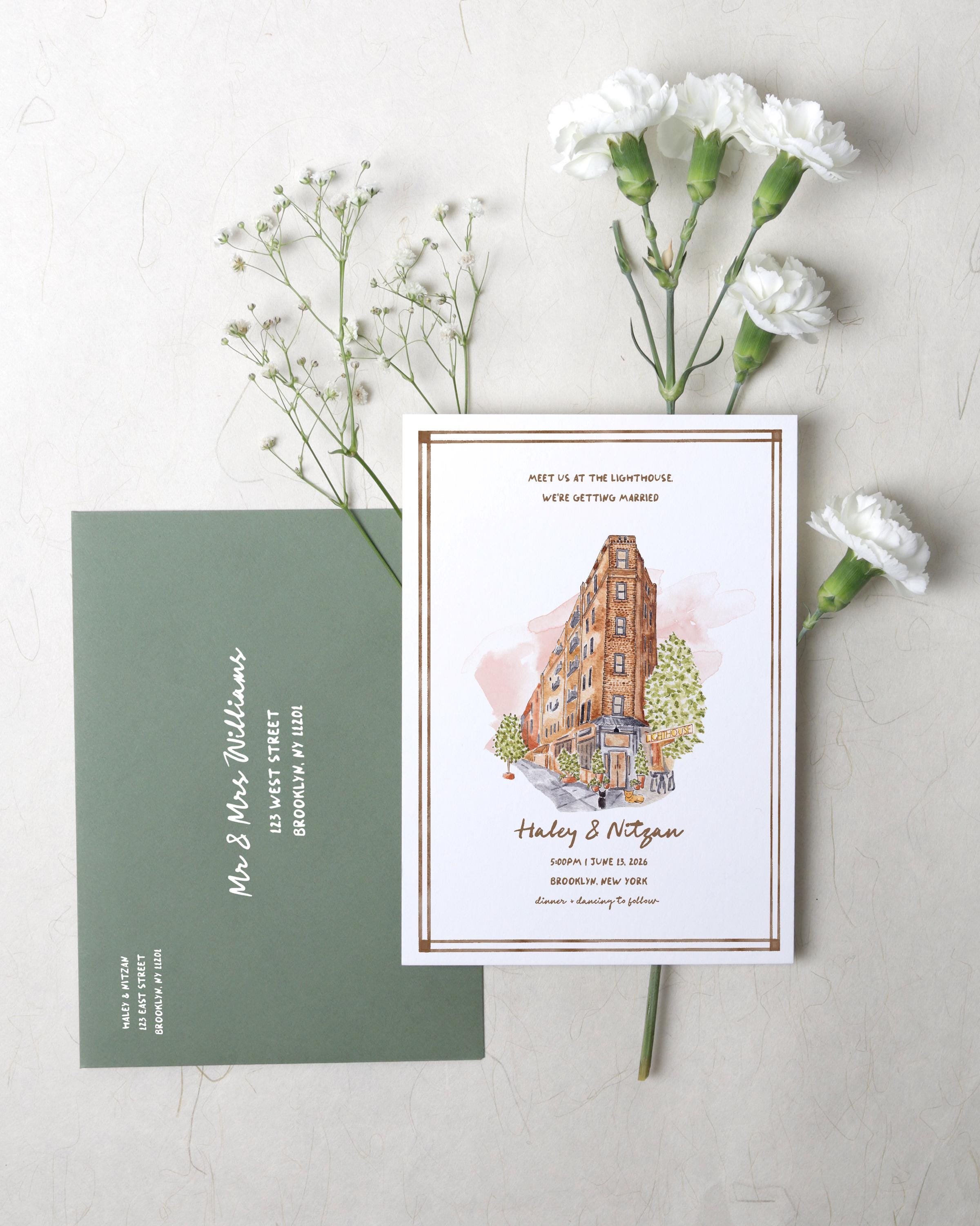 Bespoke Fully Custom Wedding Invitation Suite | Custom Venue ...