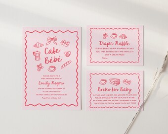 Baby Is Brewing Baby Shower Invitation Set - Coquette Café Bébé Party Invite | CA1