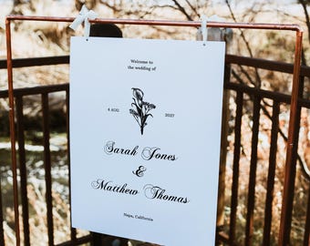 Calla Lily Wedding Welcome Sign Template | LILY